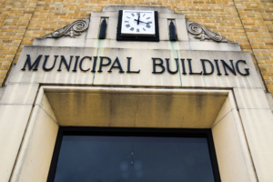 Entrance to a county Municipal Building.